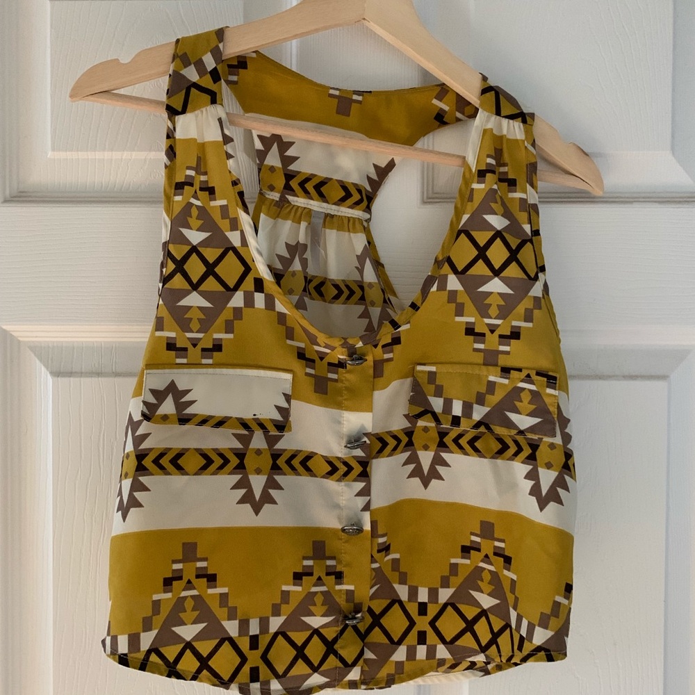 Yellow Aztec Print Tank